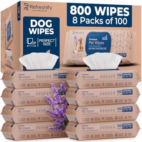 800 Bulk Dog Wipes for Paws and Butt - Pet Wipes for Dogs and Cats by AllSettHealth