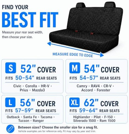Dog Car Seat Cover & Protector, Pet Back Seat Cover for Cars & SUVs, 62" - Image 2