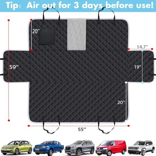 Meolsaek Dog Car Seat Cover, Mesh Window Hammock Back Seat Cover for Dogs - Image 5