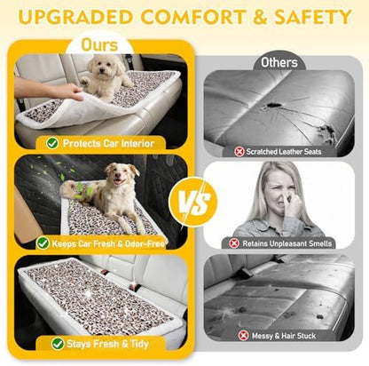 Backseat Dog Bed Mat for Car, Non-Slip Scratch-Resistant Dog Car Seat Cover, Soft Thick Pet Travel Cushion, Washable Back Seat Protector Blanket for Cars SUVs Trucks, 53 x 24 Inches - Image 3