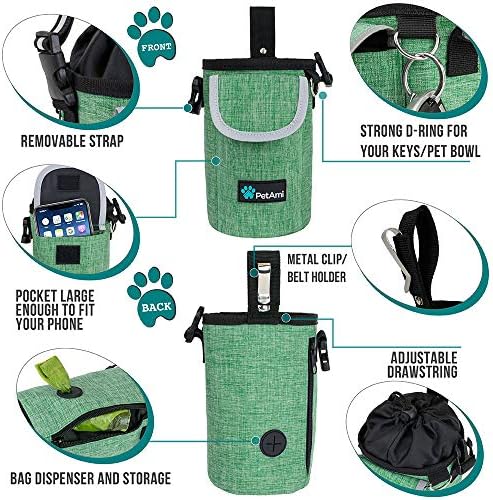 PetAmi Dog Treat Pouch, Large Hands-Free Training Bag, Green - Image 3