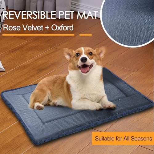 Dog Crate Pad Washable Cat Dog Pet Bed for Crate kennel Large Mat 36in Blue - Image 4
