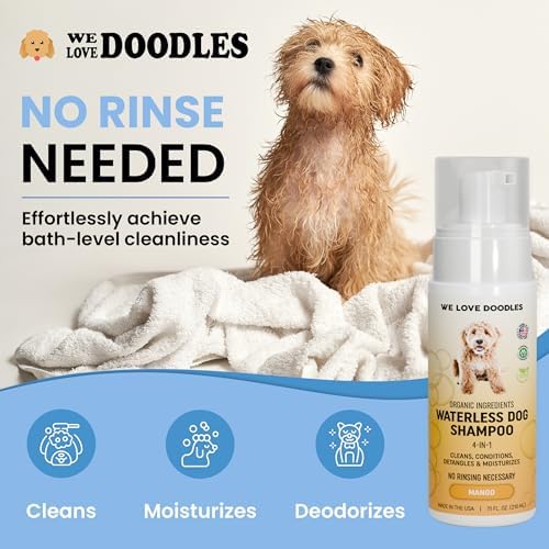 Waterless Dog Shampoo, No-Rinse Foam, Dry Shampoo for Dogs, Mango, 7.1OZ - Image 3