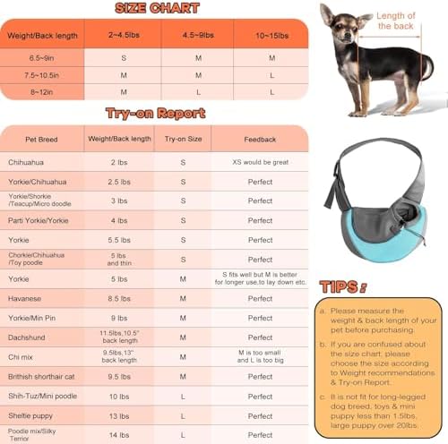 YUDODO Pet Sling Carrier for 2-5 lbs Small Dogs Cat Puppy Crossbody Carrier - Image 3