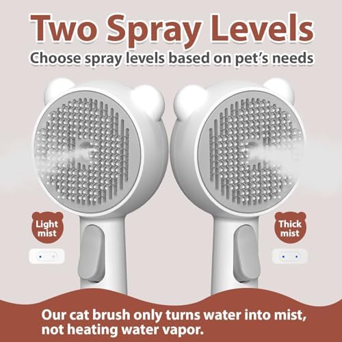 Cat Steam Brush with 2 Spray Levels & Release Button 4-in-1 Cat Water Brush - Image 3