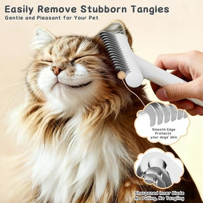 3-Piece Dogs & Cats brush for shedding - Self Cleaning Slicker Brush, Dematting Comb & Nail Clipper - Professional 3-in-1 Grooming Set for Shedding, Mats & Tangles - Easy At-Home Pet Care Tools - Image 5
