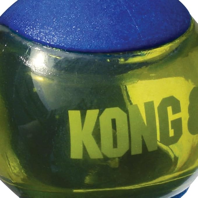 KONG Squeezz Action Ball Dog Toy – Durable Bouncy Ball with Built-in Squeaker – Great for Fetch & Chewers – Stimulates Play & Exercise (Blue, Medium (6 Pack))