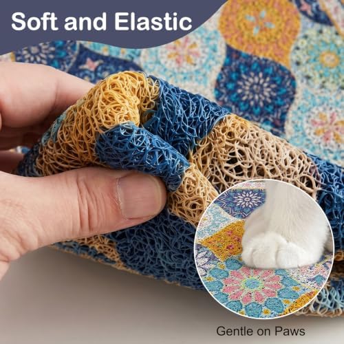 Glittme Cat Litter Mat, 24"x15" Non-Slip Washable Trapping Mat for Cats - Image 4