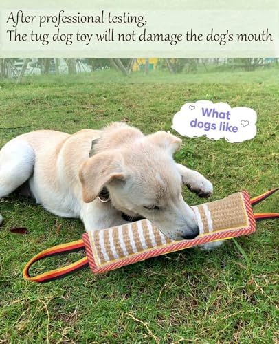 Clysoru Dog Tug Toy Tough Jute Bite Pillow Lasting Training Equipment Puppy to Large Dogs Interactive for Large and Small - Image 4