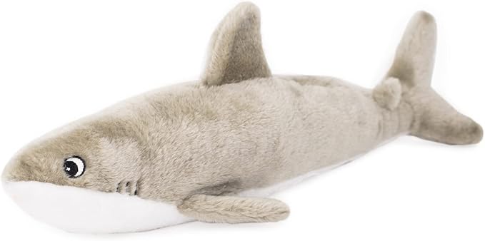 ZippyPaws Jigglerz - Dog Squeaky Toys to Keep Them Busy, Funny Animal Plush for Small, Medium, & Large Dogs, Cute Stuffed Puppy Toy, Pet Products, Gift for All Breeds, Interactive Squeaker - Shark