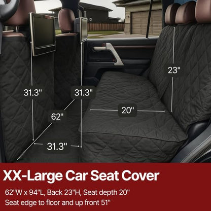Formosa Covers Deluxe Full-Size Truck Crew Cab Dog Seat Cover – Water-Resistant, Anchor-Secured Back Seat & Floor Protector – Fits F-150, Ram 1500, Silverado, Tundra CrewMax – XL 62″ × 94″, Black - Image 2