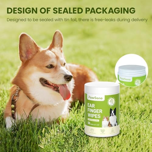 PawSono Dog Ear Wipes - 50 Count Dog Ear Cleaner Finger Wipes for Dogs & Cats, Pre-Moistened Ear Cleaning Wipes for Puppies, Kittens & Small Animals, Thick Pet Ear Wipes to Remove Wax, Dirt & Debris - Image 6