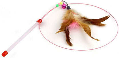 Feline Ruff Interactive Teaser Cat Wand Toy with Feathers and Bells. A Durable Wire Toy for Cats, Kittens, and Other Small Pets!