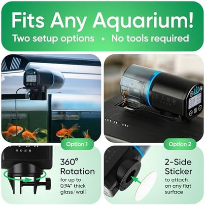 FISHNOSH Automatic Fish Feeder for Aquarium with Digital Thermometer - 2026 Auto Fish Food Dispenser Programmable, Vacation Feeder for Fish, Adjustable Portions, Auto Fish Feeder for Small & Big Tanks - Image 5