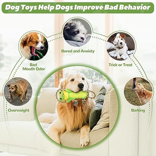 Letsmeet Plush Dog Toy with Crinkle Paper and Ropes - Small Interactive Puppy Toys for Medium to Large Dogs - Image 3