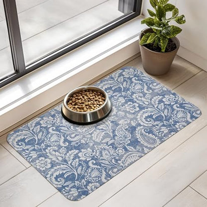 Dog Food Mat for Floors Waterproof Pet Placemat Cat Feeding Bowls Mats for Food and Water, Eco-Friendly Dog Accessories Diatomite Pets Supplies 17" X 30" by Unknown