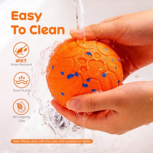 Smart Interactive Dog Toys, Colorful Led Lights, Orange - Image 4
