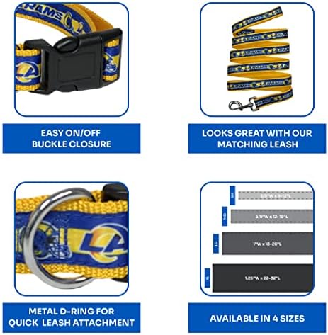 NEW & Improved Pets First NFL Los Angeles Rams Licensed PET Collar, X-Large - Heavy-Duty, Strong, and Durable NEW Dog Collar. Available in 32 Football Teams and 4 Sizes - Image 6