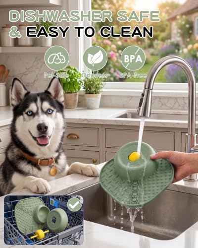 Slow Feeder Dog Bowls, 2 in 1 Dog Lick Bowl with Rolling Ball - Image 6