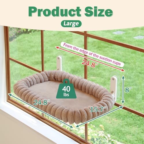 Zakkart SnugCloud Foldable Cat Window Perch (Brown, L) - Image 3