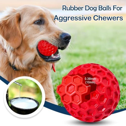 Indestructible Squeaky Dog Ball for Aggressive Chewers, Rubber Interactive Dog Toy for Teething, Relieving Anxiety. Chew Toy for Large, Medium Breeds, Outdoor & Indoor Ball. - Image 3