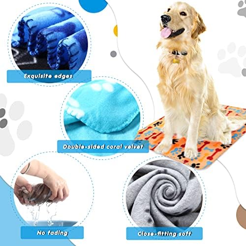 Chumia 28 Pcs Puppy Blanket Bulk Fleece Dog Blanket, 24x28 Inch, 28 Styles - Image 4