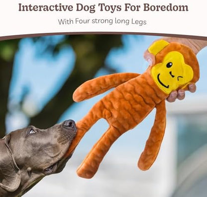SHARLOVY No Stuffing Dog Toys Squeaky for Large Dogs, Crinkle Puppy Teething Toys to Keep Them Busy, Plush Interactive Doggie Long Lasting Chews for Aggressive Chewers - Image 2