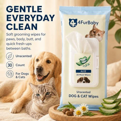 Dog Wipes for Paws and Butt, Unscented, 30 Count - Image 2