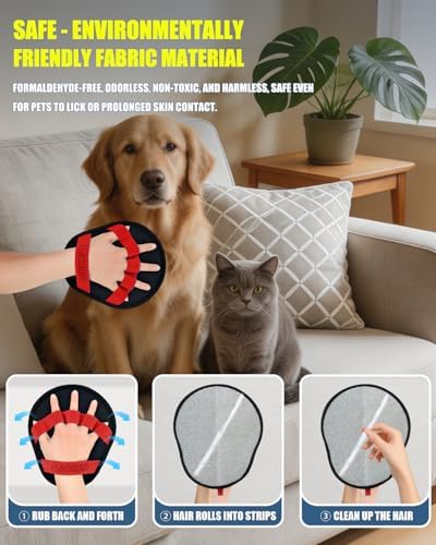 Pet Hair Removal Glove [2 Pack] Electrostatic Dog & Cat Hair Remover Glove - Image 5