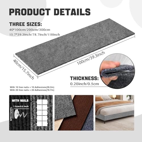 Cat Scratch Couch Furniture Protector Pad from Cat Claws, Grey, 39.3x15.8In - Image 2
