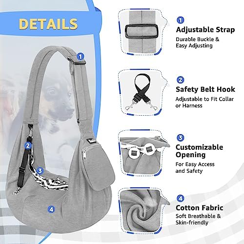 Lukovee Pet Sling, Puppy Small Pet Cat Carrier with Safety Hook - Image 2