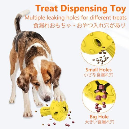 SCHITEC Dog Chew Toy for Large & Medium Dogs, Rubber Treat Dispensing Toy for Aggressive Chewers, Interactive Slow Feeder Tough Puzzle Toys Teeth Cleaning - Image 2