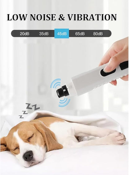 Silent Groom Pro, Nail Trimmer with LED Light & 5 Speeds,Quick USB Charge,Electric Rechargeable Pet Nail Trimmer for Small Medium Large Dogs & Cats