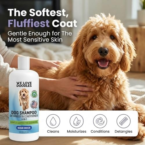 Dog Shampoo, Conditioner & Detangler, Gentle Tearless, Ocean Breeze, 16OZ - Image 2