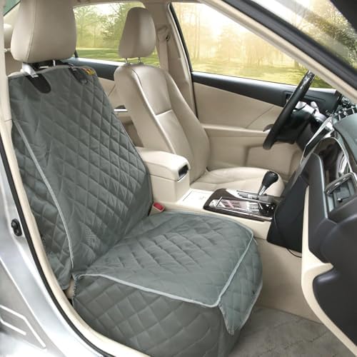 Bark Lover Car Seat Covers Front Seats,Car Seat Protector for Dogs,Scratch-Proof Dog Car Seat Cover,Universal Fit for Cars Trucks SUVs(Grey,1 Pack) by BarkLover