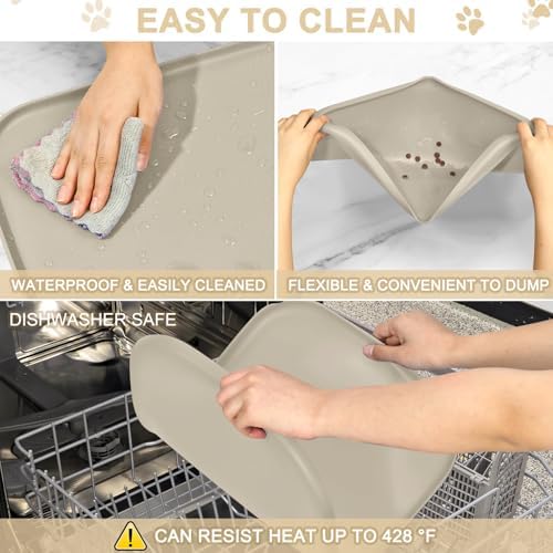 SMILOOL Waterproof Silicone Pet Food Mat with Raised Edge for Dog & Cat - Image 6