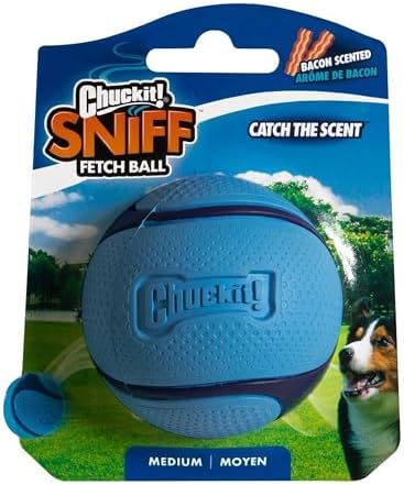 Chuckit! Sniff Ball Dog Toy, Bacon Scented, Medium, 1 Pack - Image 2