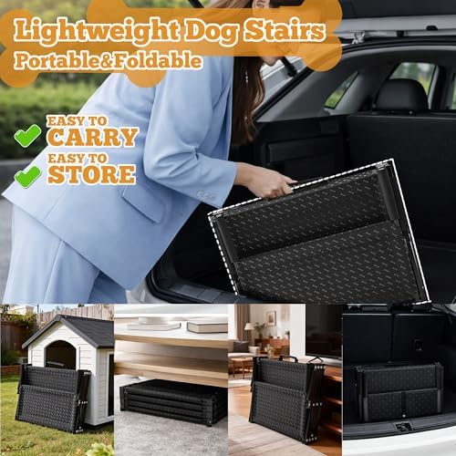 Extra Wide Dog Stairs for Car, 5-Step Pet Stairs for Senior & Large Dogs - Image 4