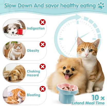 Cat Slow Feeder Bowl Set,1 Pcs Pastel Series Cat Plate for Dry and Wet Food - Image 4