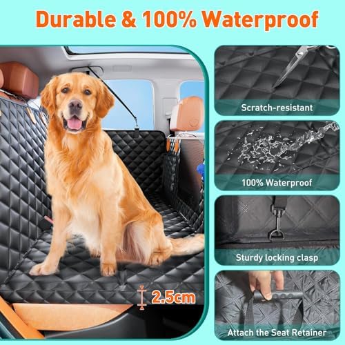 Dog Car Seat Cover for Back Seat, Hard Bottom Hammock Hold 400lbs For Cars - Image 6