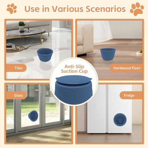 Dog Lick Bowl,Anxiety Relief Non-Slip Silicone Treat Bowl,Durable Anti-Choking Long-Lasting Enrichment Slow Feeder Licking Mat for Small Medium Large Breed,Freezable BPA Free Silicone Dishwasher Safe - Image 5