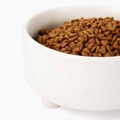 Waggo Uplift Ceramic Dog Bowl for Small Medium and Large Breeds - Heavyweight and Durable Pet Food and Water Dish Crock, Dishwasher Safe, Modern, Elevated Feeder (Speckle, Large)
