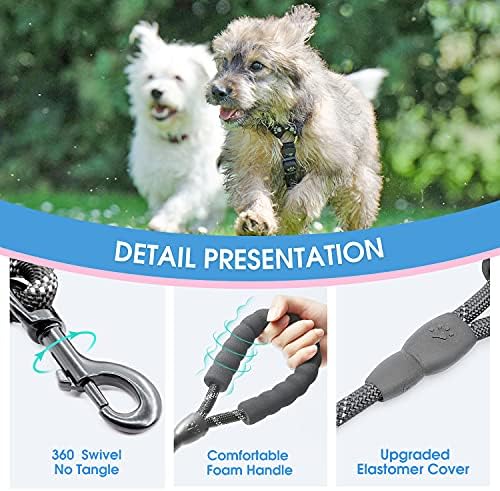 BAAPET 2/4/5/6 FT Dog Leash with Comfortable Padded Handle and Highly Reflective Threads for Small Medium and Large Dogs (5FT-1/3'', Black) - Image 3