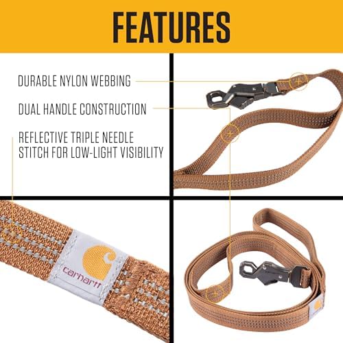 Carhartt Nylon Dual Handle Dog Leash Black L - Image 2
