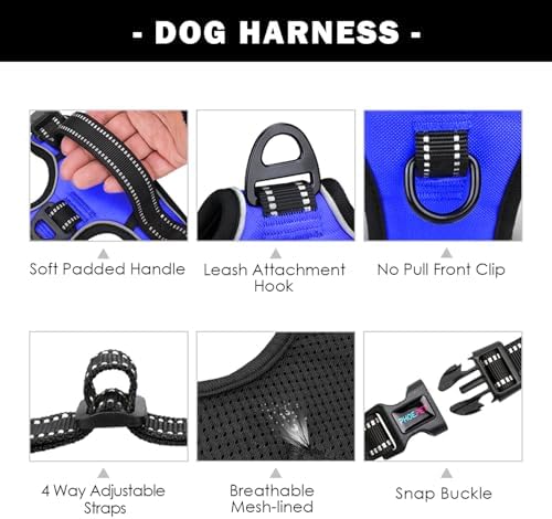 PHOEPET No Pull Dog Harness Medium Reflective Front Clip Vest with Handle - Image 4