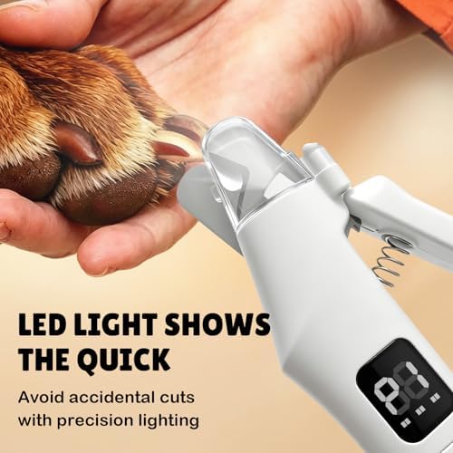 2-in-1 Dog Nail Clippers and Grinder with LCD Battery Display - Professional Cat Claw Trimmer with Built-in Safety Light & Guard, Ultra Quiet Rechargeable Pet Claw Grooming Tool for Large & Small Pets - Image 5