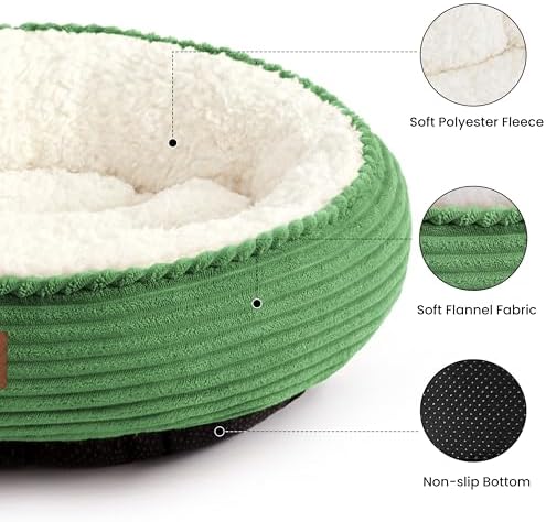 Love's cabin Round Donut Cat and Dog Cushion Bed, 30in Pet Bed for Medium or Large Dogs, Anti-Slip & Water-Resistant Bottom, Soft Durable Fabric Pet Beds, Washable Calming Cat Bed, Light Green - Image 2