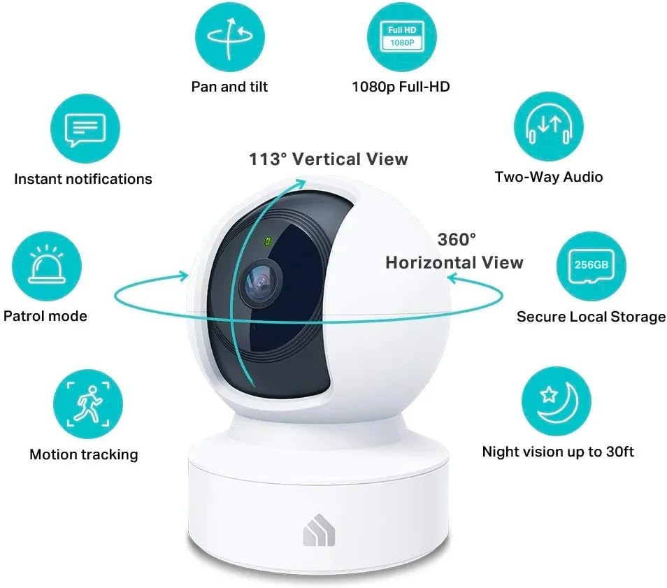 Kasa 1080p Indoor Pan/Tilt Wired Security Camera, Baby & Pet Monitor, EC70 - Image 2