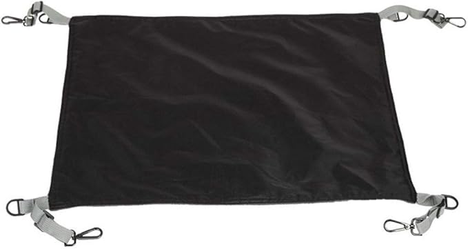 Hanging Cat Hammock, Pet Hammock for Cage, Adjustable Cat Bed Two Sides Comfortable/Waterproof Resting Sleepy Pad for Cats Small Dogs Rabbits or Other Small Animals (Black) (Black, 22 x 16.5)