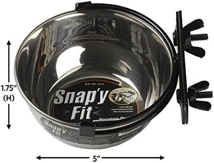 MidWest Homes for Pets Snap'y Fit Stainless Steel Food or Water Bowl, Holds 10 Ounces, Mounts to Wire Crates, No-Tip Design, Rust-Resistant, for Small Dogs and Cats - Image 5